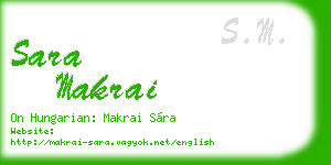 sara makrai business card